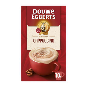 Douwe Egberts Verwenkoffie Cappuccino oploskoffie 10 stuks