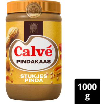 Calve Pindakaas Stukjes Pinda 1000 g