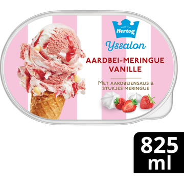 Hertog IJs IJssalon Aardbei-Meringue Vanille 825 ml