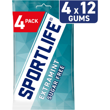 Sportlife Extramint Suikervrije kauwgom 4 x 18 g