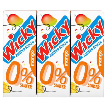 Wicky Zonder Suiker Smaak Mango 6 x 200 ml