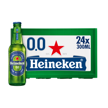 Heineken Premium Pilsener 0.0 Bier Fles Krat 24 x 300ml
