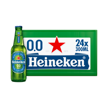 Heineken Premium Pilsener 0.0 Bier Fles Krat 24 x 300ml
