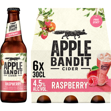 Apple Bandit Raspberry Cider Fles 6 x 300ml