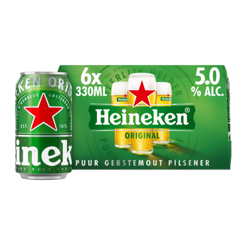 Heineken Premium Pilsener Bier Blik 6 x 330ml