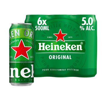 Heineken Premium Pilsener Bier Blik 6 x 500ml