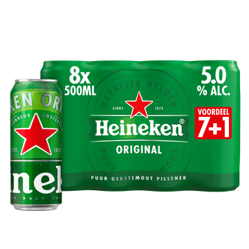 Heineken Premium Pilsener Bier Blik 7+1 x 500ml