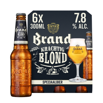 Brand Krachtig Blond Bier Fles 6 x 300ml