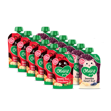 Olvarit Variatiemenu 2 Smaken Knijpfruit 12+ Maanden 12 x 100 g