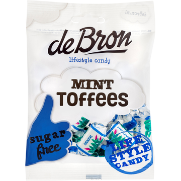 De Bron Minttoffees Sugarfree 90 g