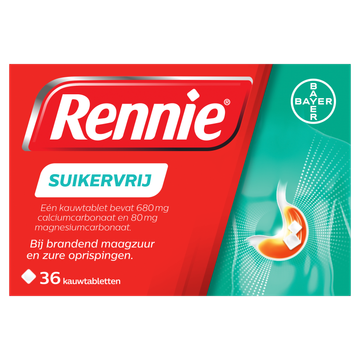 Rennie Suikervrij 36 Kauwtabletten