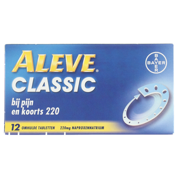 Aleve Classic bij o.a. hoofdpijn, griep, verkoudheid en kiespijn, 12 tabletten
