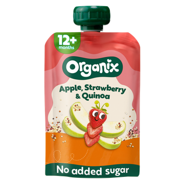 Organix Knijpfruit appel, aardbei & quinoa 6 x 12mnd