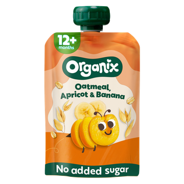 Organix Knijpfruit Havermout, abrikoos & banaan 6x 12mnd