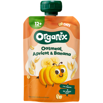 Organix Knijpfruit Havermout, abrikoos & banaan 6x 12mnd