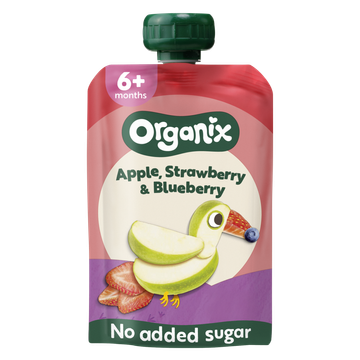 Organix Knijpfruit Appel, Aardbei & Bosbes 6x 6+m
