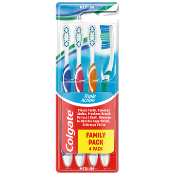 Colgate Triple Action Medium Tandenborstel 4 Stuks