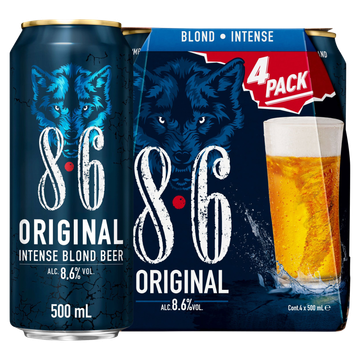 8.6 Original Blond Intense Bier Blikken 4 x 500 ml