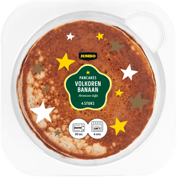 Jumbo Pancakes American Style Volkoren Banaan 4 Stuks