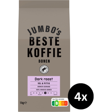 Jumbo's Beste Koffiebonen Dark Roast - 4 x 1 kg