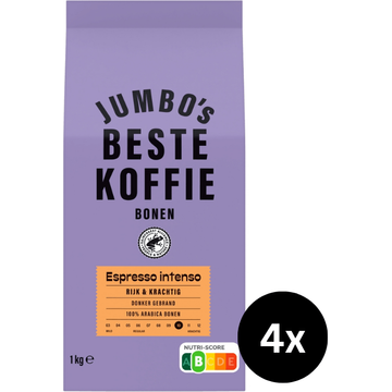 Jumbo's Beste Koffiebonen Espresso Intenso - 4 x 1 kg