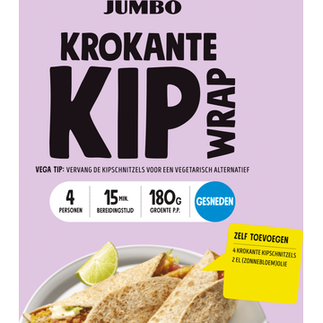 Jumbo Krokante Kip Wrap Gesneden Verspakket 4 Personen