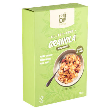 Free Of gluten Glutenvrije Crunchy granola noten-honing 340g