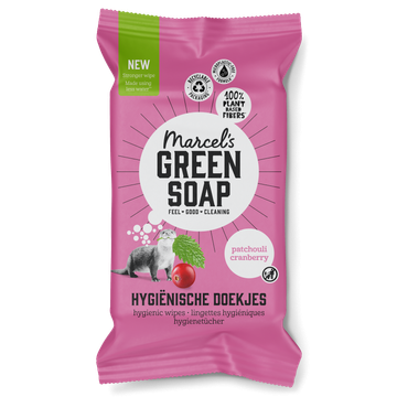 Marcel’s Green Soap hygiënische schoonmaakdoekjes Patchouli & Cranberry - 60st