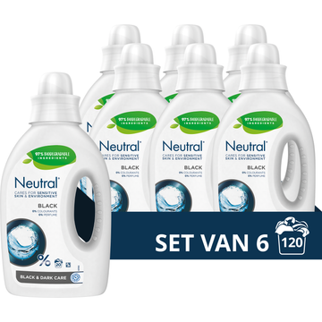 Neutral Vloeibaar Wasmiddel Zwart 6 x 20 wasbeurten