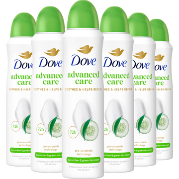 Dove Advanced Care Go Fresh Anti-Transpirant Deodorant Spray Cucumber & Green Tea - 6 x 150 ML