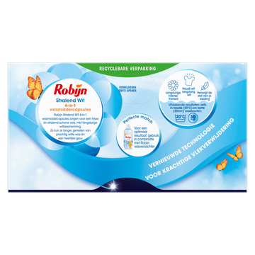 Robijn Classics 3-in-1 Wascapsules Stralend Wit 15 Wasbeurten