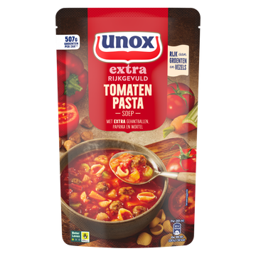 Unox Extra Rijkgevuld Soep In Zak Tomaten Pasta 570 ml