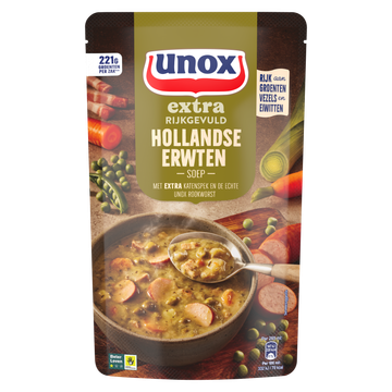 Unox Extra Rijkgevuld Soep In Zak Hollandse Erwten 570 ml
