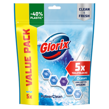 Glorix Power Clean Toiletblok Ocean 5 stuks
