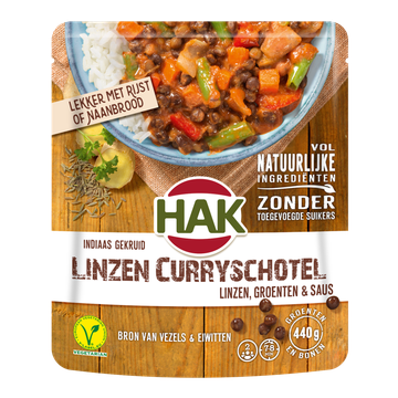 Hak Indiaas Gekruid Linzen Curryschotel 550g