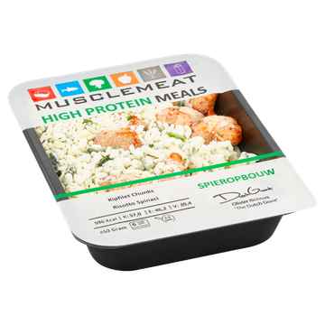 Muscle Meat High Protein Meals Kipfilet Chunks Risotto Spinaci 450 g
