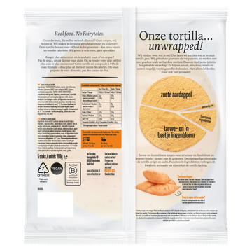 No Fairytales Zoete Aardappel Tortilla 5 Stuks 200 g