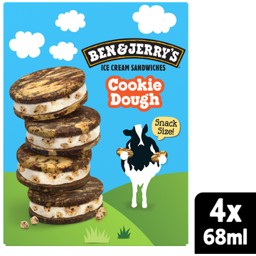 Ben & Jerry's Ijs Cookie Dough Sandwich 4x68 ml
