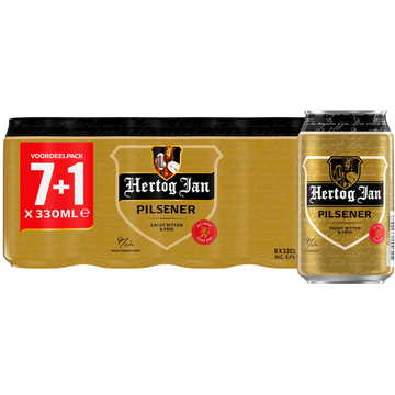 Hertog Jan Natuurzuiver Bier Blikken 7 + 1 Voordeelpack 8 x 33 cl