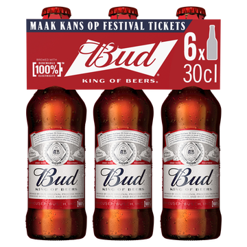 Bud Bier Flessen 6 x 30 cl