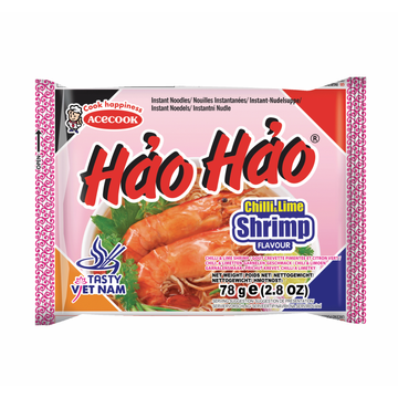 Hao Hao Tasty Vietnam Instant Noedels Chili & Limoen Garnalensmaak 78g