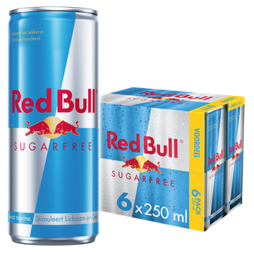 Red Bull Energy Drink Suikervrij Voordeelverpakking - 6 x 250ml