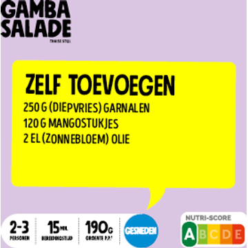Jumbo Gambasalade Thaise Stijl Gesneden Verspakket 2-3 Personen