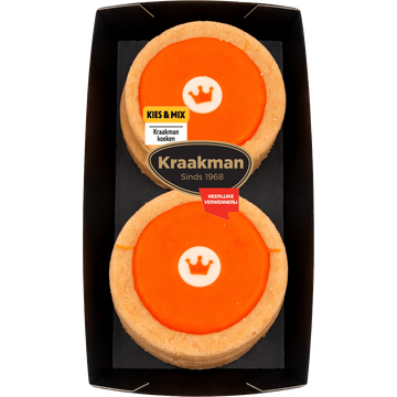 Kraakman Oranje Fondantpencee met Kroontje 4 Stuks