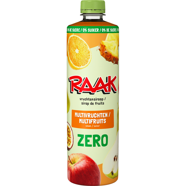RAAK Vruchtensiroop Multivruchten Zero Sugar 0,75 L
