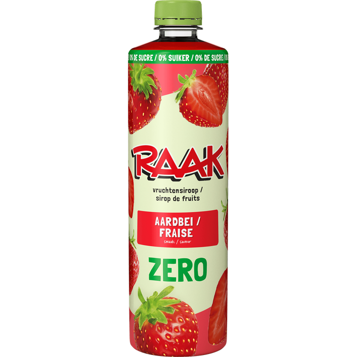 RAAK Vruchtensiroop Aardbei Zero Sugar 0,75 L