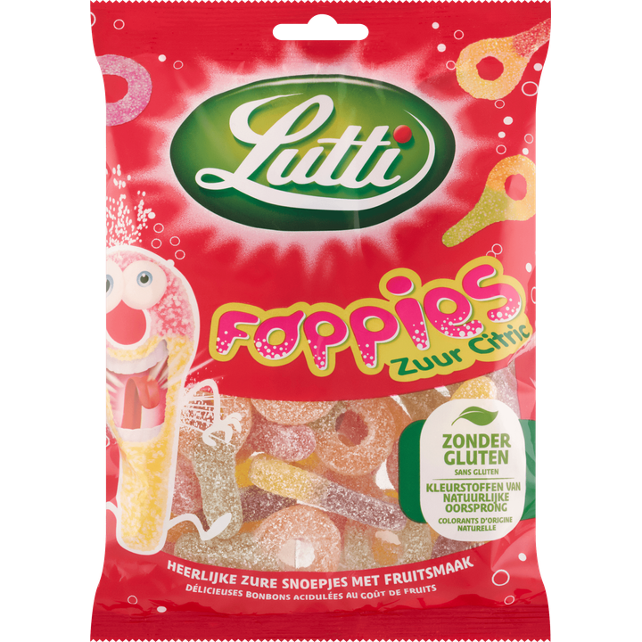 Lutti Foppies Zuur Citric 175 g