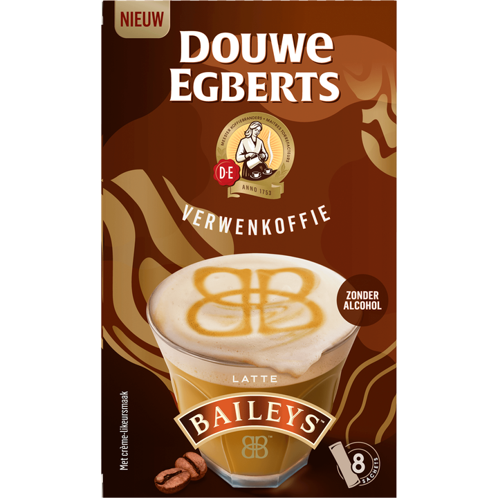 Douwe Egberts Verwenkoffie Latte Baileys 8 x 11,5 g
