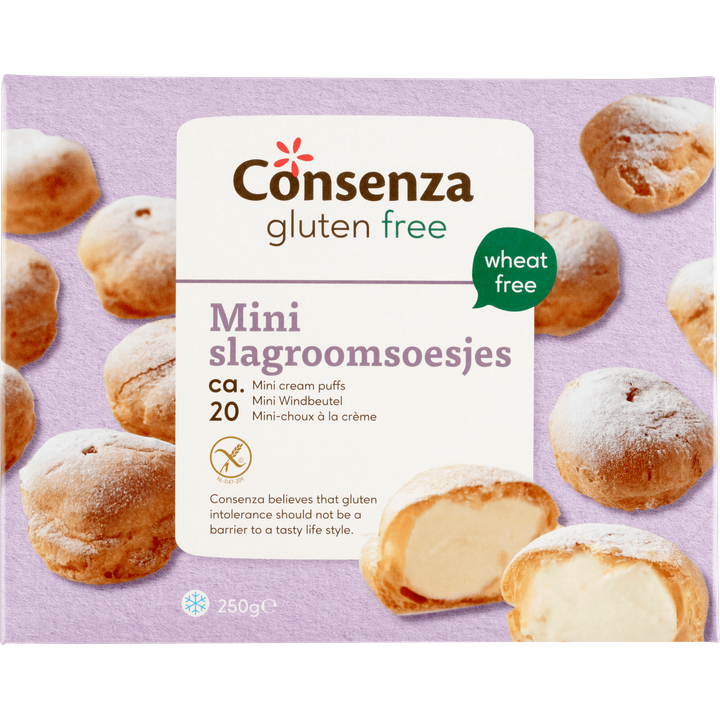 Consenza Gluten Free Mini Slagroomsoesjes 250 g