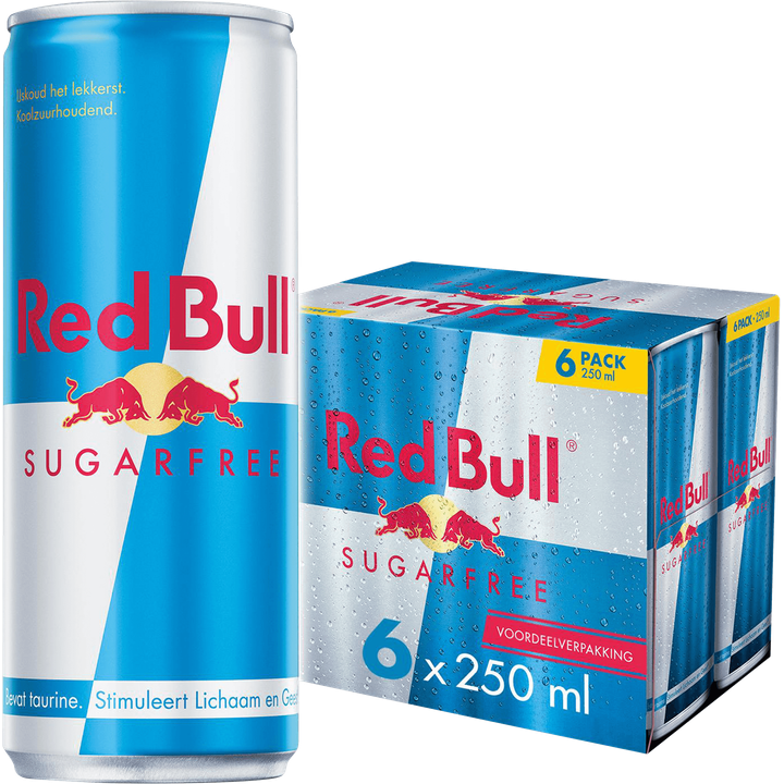 Red Bull Energy Drink Suikervrij Voordeelverpakking - 6 x 250ml